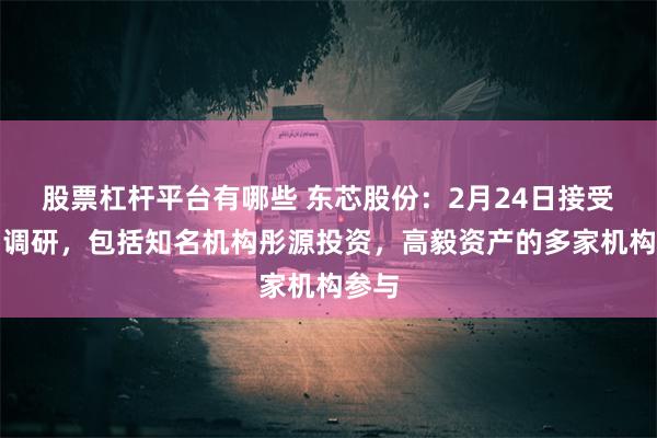 股票杠杆平台有哪些 东芯股份：2月24日接受机构调研，包括知名机构彤源投资，高毅资产的多家机构参与