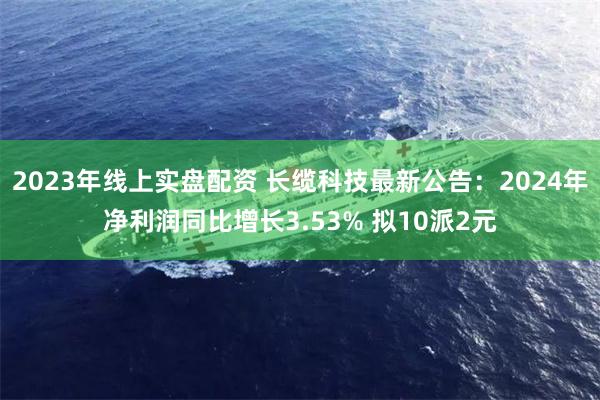 2023年线上实盘配资 长缆科技最新公告：2024年净利润同比增长3.53% 拟10派2元