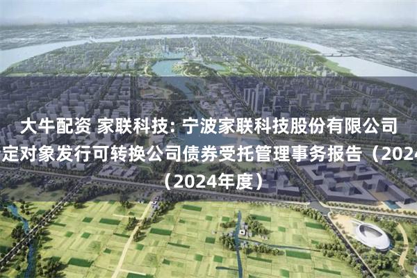 大牛配资 家联科技: 宁波家联科技股份有限公司向不特定对象发行可转换公司债券受托管理事务报告(2024年度)